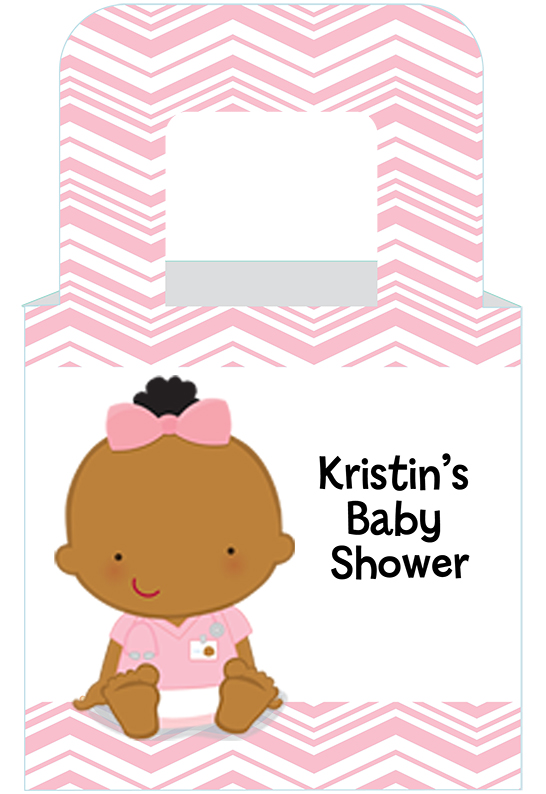  Little Girl Nurse On The Way - Personalized Baby Shower Favor Boxes Caucasian
