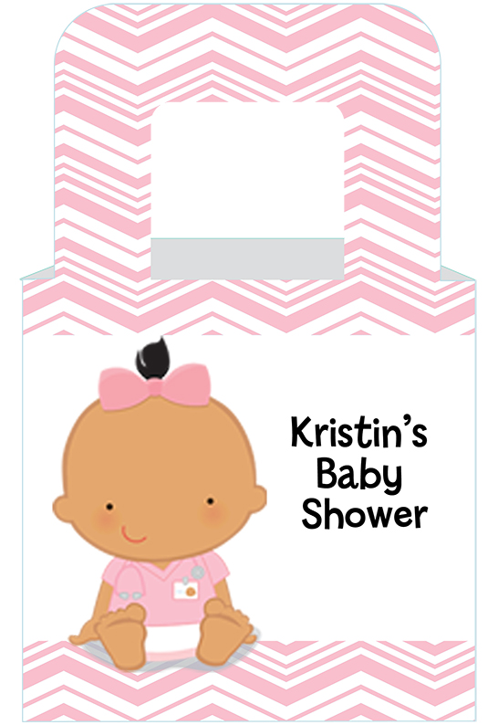  Little Girl Nurse On The Way - Personalized Baby Shower Favor Boxes Caucasian