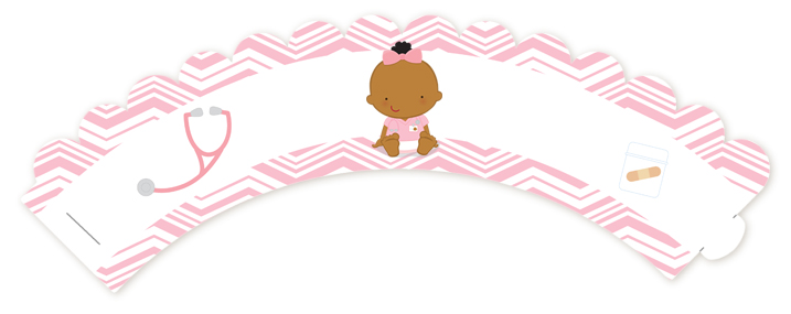  Little Girl Nurse On The Way - Baby Shower Cupcake Wrappers Caucasian