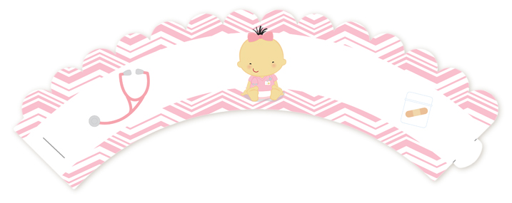  Little Girl Nurse On The Way - Baby Shower Cupcake Wrappers Caucasian