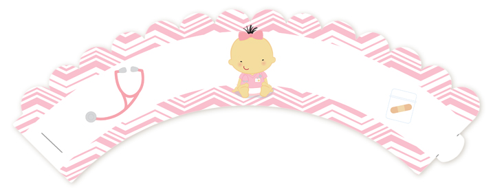  Little Girl Nurse On The Way - Baby Shower Cupcake Wrappers Caucasian