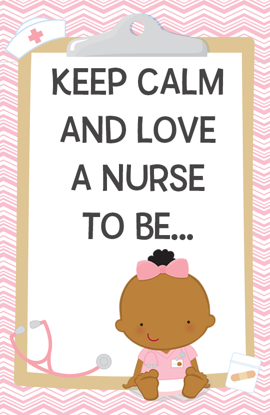  Little Girl Nurse On The Way - Personalized Baby Shower Nursery Wall Art Caucasian