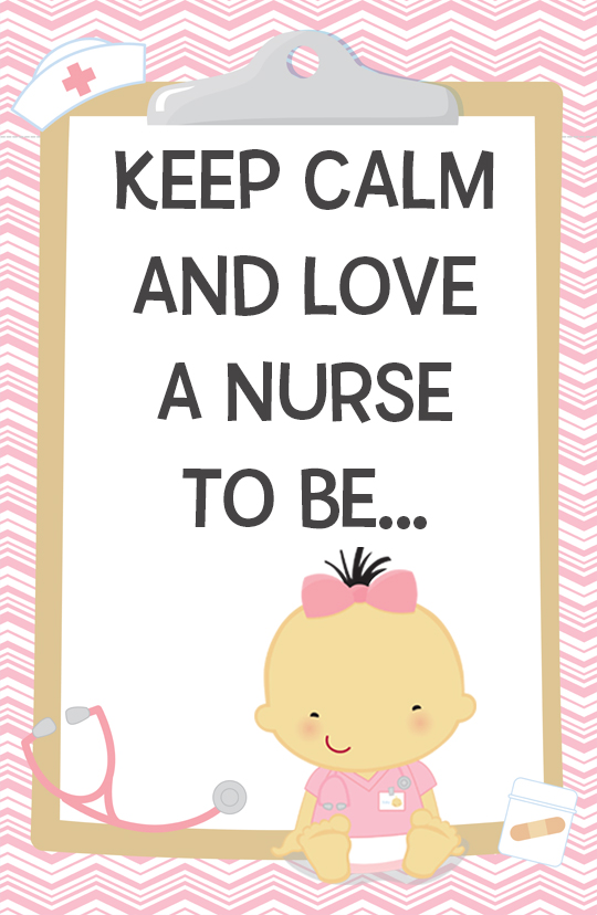  Little Girl Nurse On The Way - Personalized Baby Shower Nursery Wall Art Caucasian