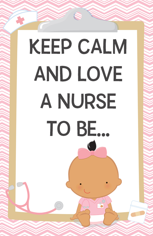  Little Girl Nurse On The Way - Personalized Baby Shower Nursery Wall Art Caucasian