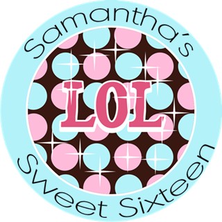  OMG LOL BFF Sweet 16 - Round Personalized Birthday Party Sticker Labels 