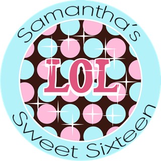  OMG LOL BFF Sweet 16 - Round Personalized Birthday Party Sticker Labels 