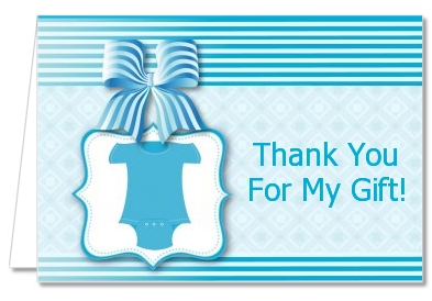 Baby Outfit Blue - Baby Shower Thank You Cards