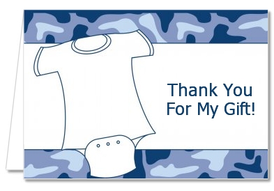  Baby Outfit Camouflage - Baby Shower Thank You Cards 