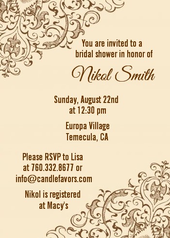 Beige & Brown - Bridal Shower Invitations