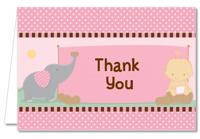Our Little Girl Peanut's First - Birthday Party Thank You Cards