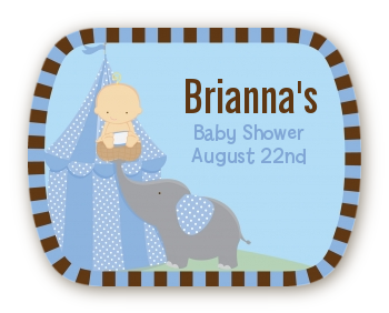 Our Little Peanut Boy - Personalized Baby Shower Rounded Corner Stickers