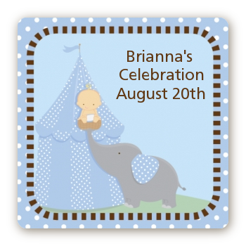 Our Little Peanut Boy - Square Personalized Baby Shower Sticker Labels