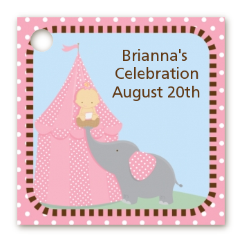 Our Little Peanut Girl - Personalized Baby Shower Card Stock Favor Tags