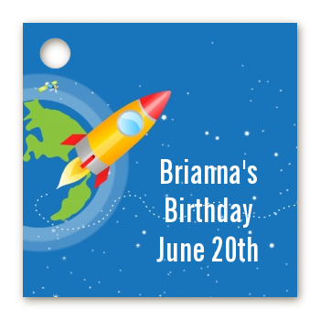 Rocket Ship - Personalized Birthday Party Card Stock Favor Tags