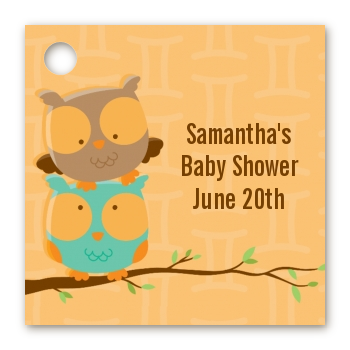 Owls | Gemini Horoscope - Personalized Baby Shower Card Stock Favor Tags