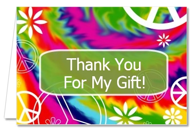 Peace Tie Dye - Birthday Party Thank You Cards