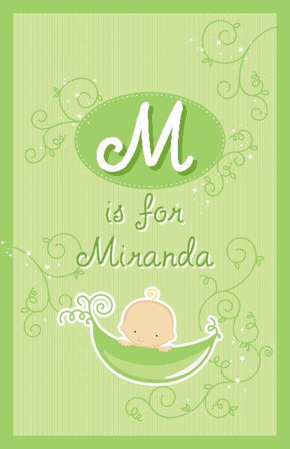 Sweet Pea Caucasian Boy - Personalized Baby Shower Nursery Wall Art