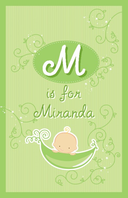 Sweet Pea Caucasian Boy - Personalized Baby Shower Nursery Wall Art