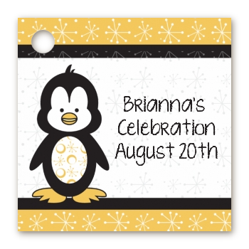 Penguin - Personalized Baby Shower Card Stock Favor Tags