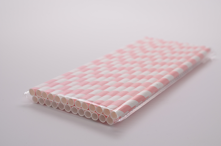  Pink Stripe - Baby Shower Decorative Paper Straws 