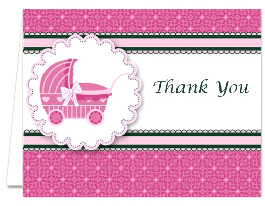  Carriage - Baby Shower Thank You Cards 