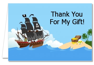 Pirate Ship - Birthday Party Thank You Cards