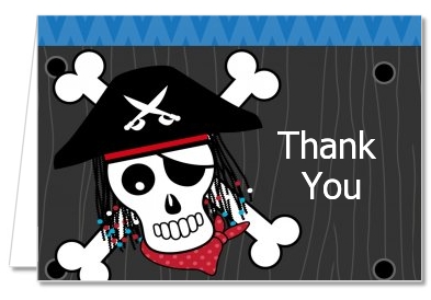 Pirate Skull - Birthday Party Thank You Cards