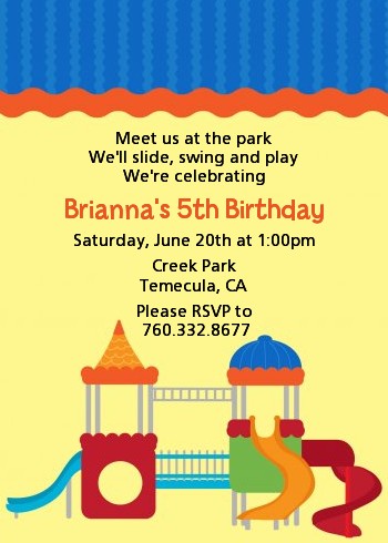 Playground - Birthday Party Invitations