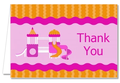 Playground Girl - Birthday Party Thank You Cards