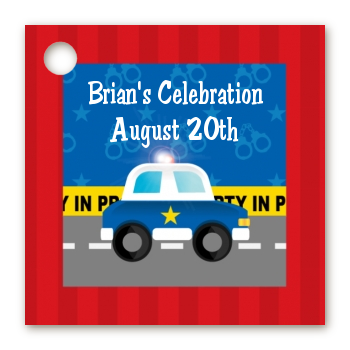 Police Car - Personalized Birthday Party Card Stock Favor Tags