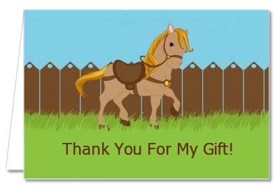 Pony Brown - Birthday Party Thank You Cards