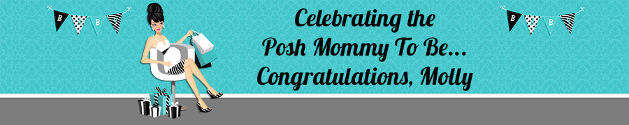  Posh Mom To Be Blue - Personalized Baby Shower Banners Brown Hair
