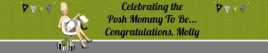  Posh Mom To Be Neutral - Personalized Baby Shower Banners Brown Hair