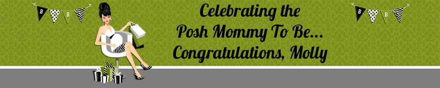  Posh Mom To Be Neutral - Personalized Baby Shower Banners Brown Hair