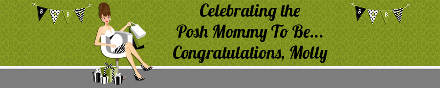  Posh Mom To Be Neutral - Personalized Baby Shower Banners Brown Hair