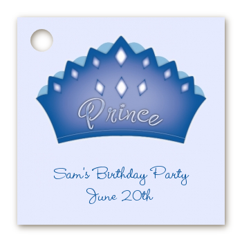 Prince Crown - Personalized Birthday Party Card Stock Favor Tags