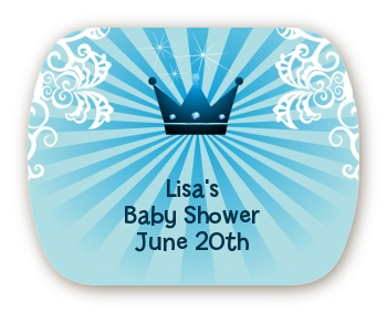 Prince Royal Crown - Personalized Baby Shower Rounded Corner Stickers