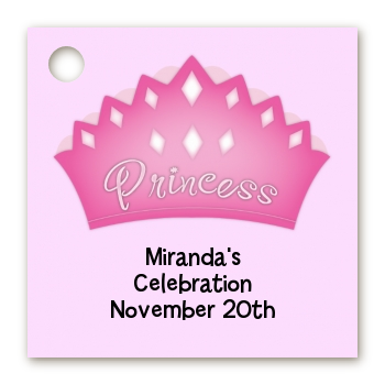 Princess Crown - Personalized Birthday Party Card Stock Favor Tags