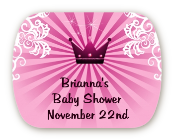 Princess Royal Crown - Personalized Baby Shower Rounded Corner Stickers