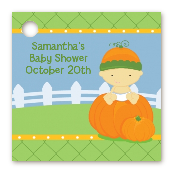 Pumpkin Baby Asian - Personalized Baby Shower Card Stock Favor Tags