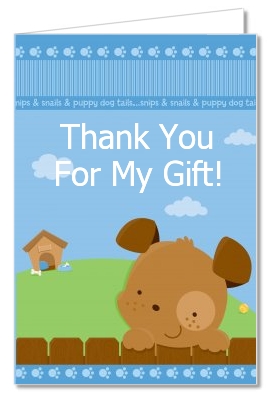 Puppy Dog Tails Boy - Baby Shower Thank You Cards