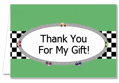 Race Car - Birthday Party Thank You Cards