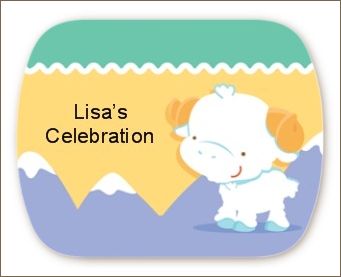 Ram | Aries Horoscope - Personalized Baby Shower Rounded Corner Stickers
