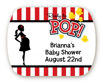 Ready To Pop ® - Personalized Baby Shower Rounded Corner Stickers