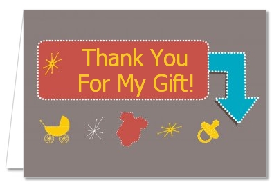 Retro Baby Theme - Baby Shower Thank You Cards
