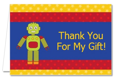 Robot Party - Birthday Party Thank You Cards