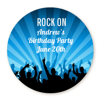  Rock Band | Like A Rock Star Boy - Round Personalized Birthday Party Sticker Labels 