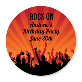  Rock Band | Like A Rock Star Girl - Round Personalized Birthday Party Sticker Labels 
