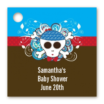 Rock Star Baby Boy Skull - Personalized Baby Shower Card Stock Favor Tags