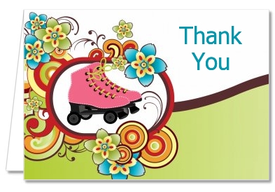 Roller Skating - Birthday Party Thank You Cards